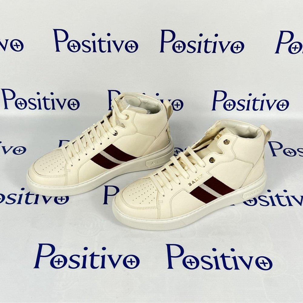 Bally Meson Bone Mid Top Leather Sneakers US 11 - Picture 2 of 9